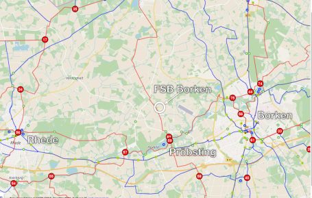 Routekaart fietsknooppunten langs ons terrein Routekaart fietsknooppunten